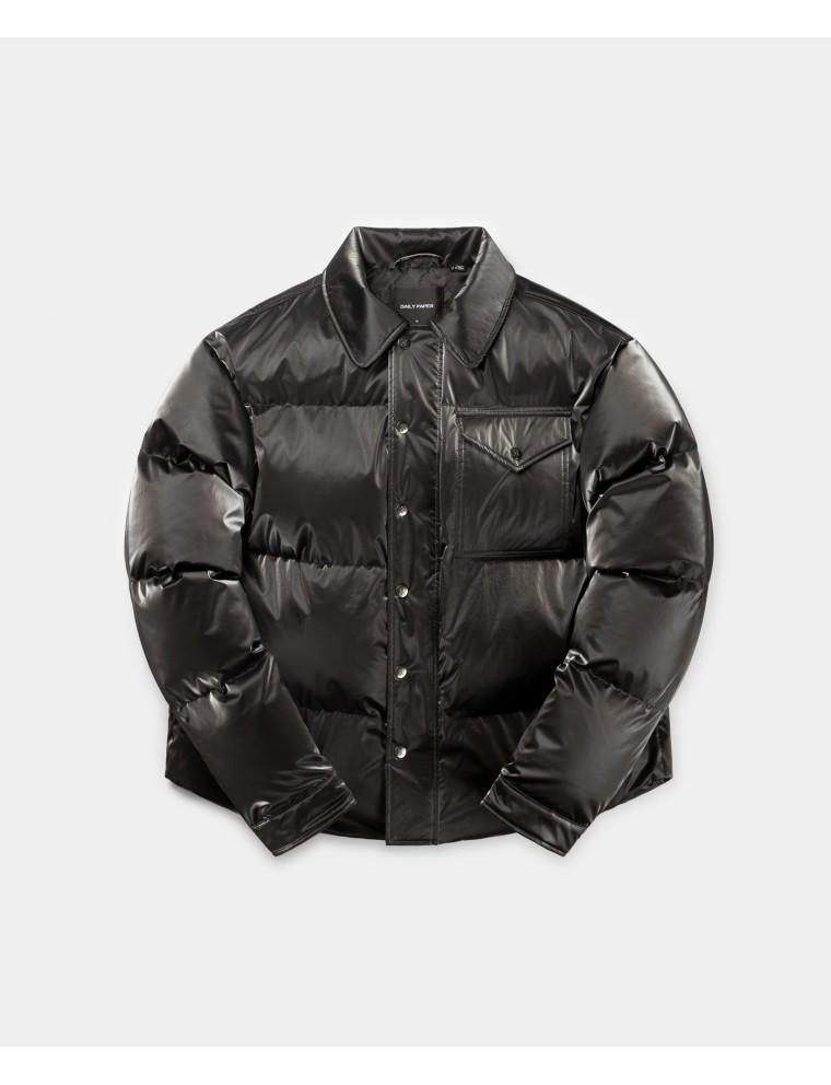 High-Quality Obsidian Black Wole Shirt Puffer Jacket Available for Immediate Shipping