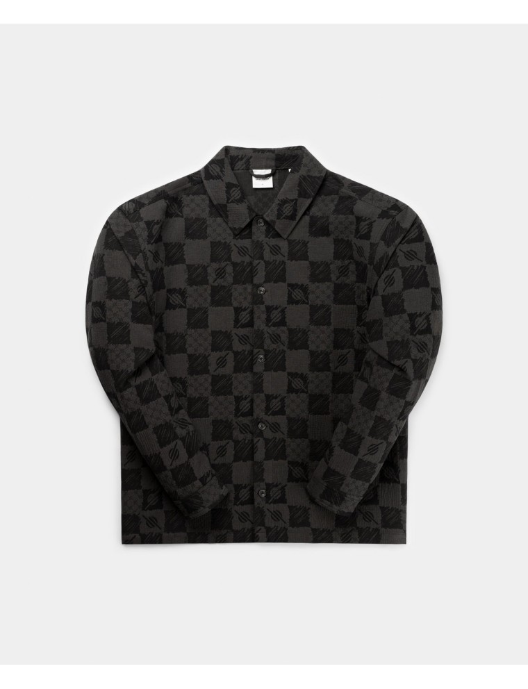 High-Quality Phantom Black Membuti Chess Shirt Available for Immediate Shipping