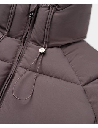 High-Quality Rabbit Grey Relaxed Long Puffer New Collection