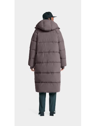 High-Quality Rabbit Grey Relaxed Long Puffer New Collection