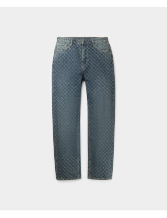 High-Quality Sand Blue Amba Monogram Relaxed Jeans Latest Edition