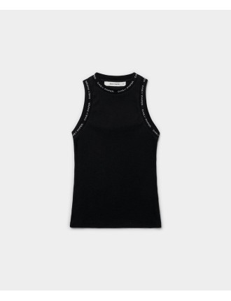 High-Quality Black Erib Tank Top Immediate Availability