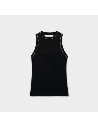 High-Quality Black Erib Tank Top Immediate Availability