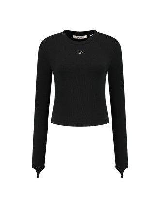 High-Quality Black Logo Rib Top On Hand Now