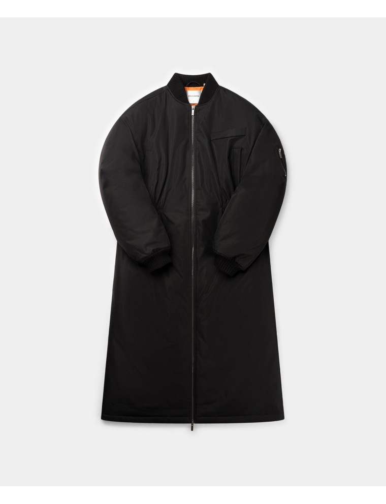 High-Quality Black Oversized Long Bomber Fresh Release