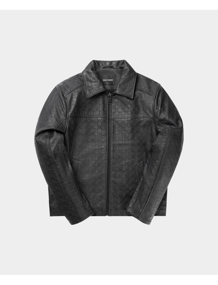 High-Quality Black Silence Monogram Leather Jacket