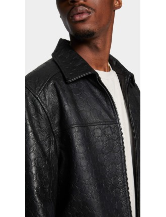 High-Quality Black Silence Monogram Leather Jacket