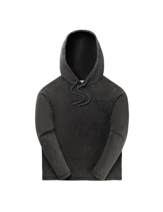 High-Quality Black Zawadi Rib Hoodie New Stock