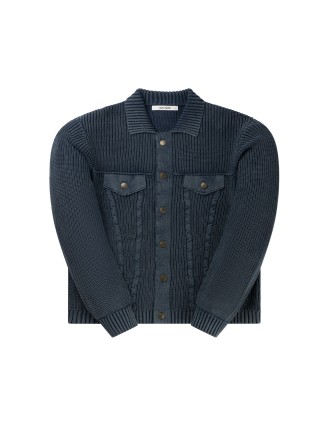 High-Quality Blue Tano Knit Cardigan Fresh Release