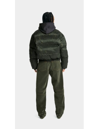 High-Quality Cardamom Green Renako Puffer Jacket Ready for Shipment