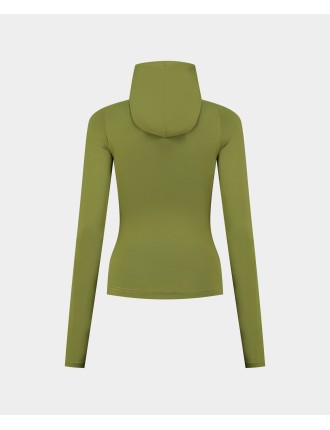 High-Quality Cardamom Green Unit Tight Hoodie