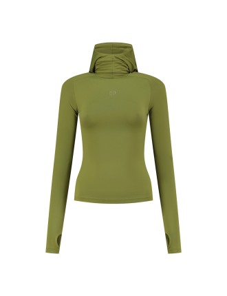 High-Quality Cardamom Green Unit Tight Hoodie