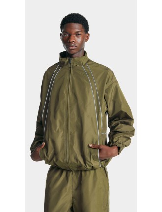 High-Quality Green Taye Logo Relaxed Track Jacket Ready for Shipment