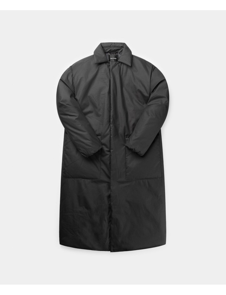 High-Quality Jet Black Rano Puffer Coat In Stock