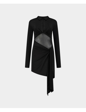 High-Quality Jet Black Tanae Mesh Dress Available for Immediate Shipping