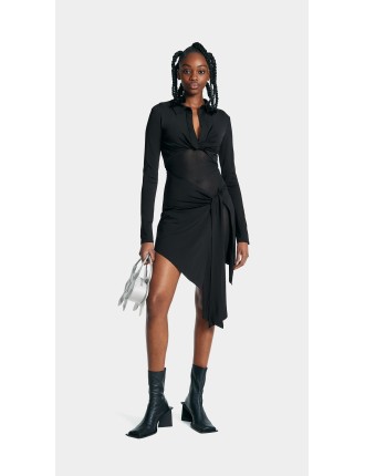 High-Quality Jet Black Tanae Mesh Dress Available for Immediate Shipping