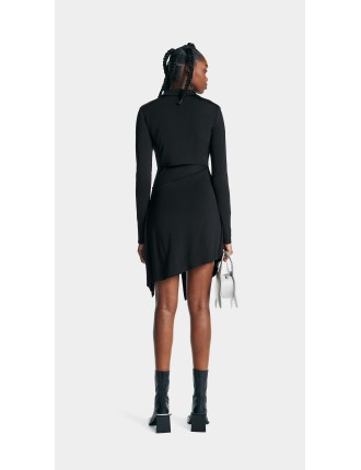 High-Quality Jet Black Tanae Mesh Dress Available for Immediate Shipping