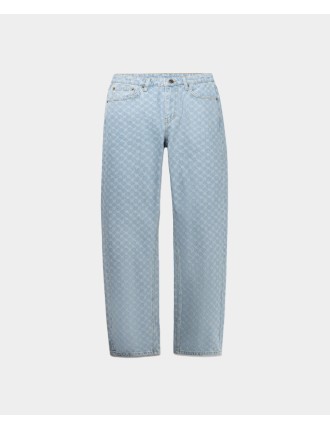 High-Quality Mid Blue Amba Monogram Relaxed Jeans New Release