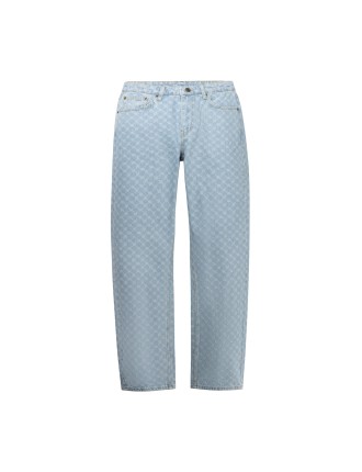 High-Quality Mid Blue Amba Monogram Relaxed Jeans New Release